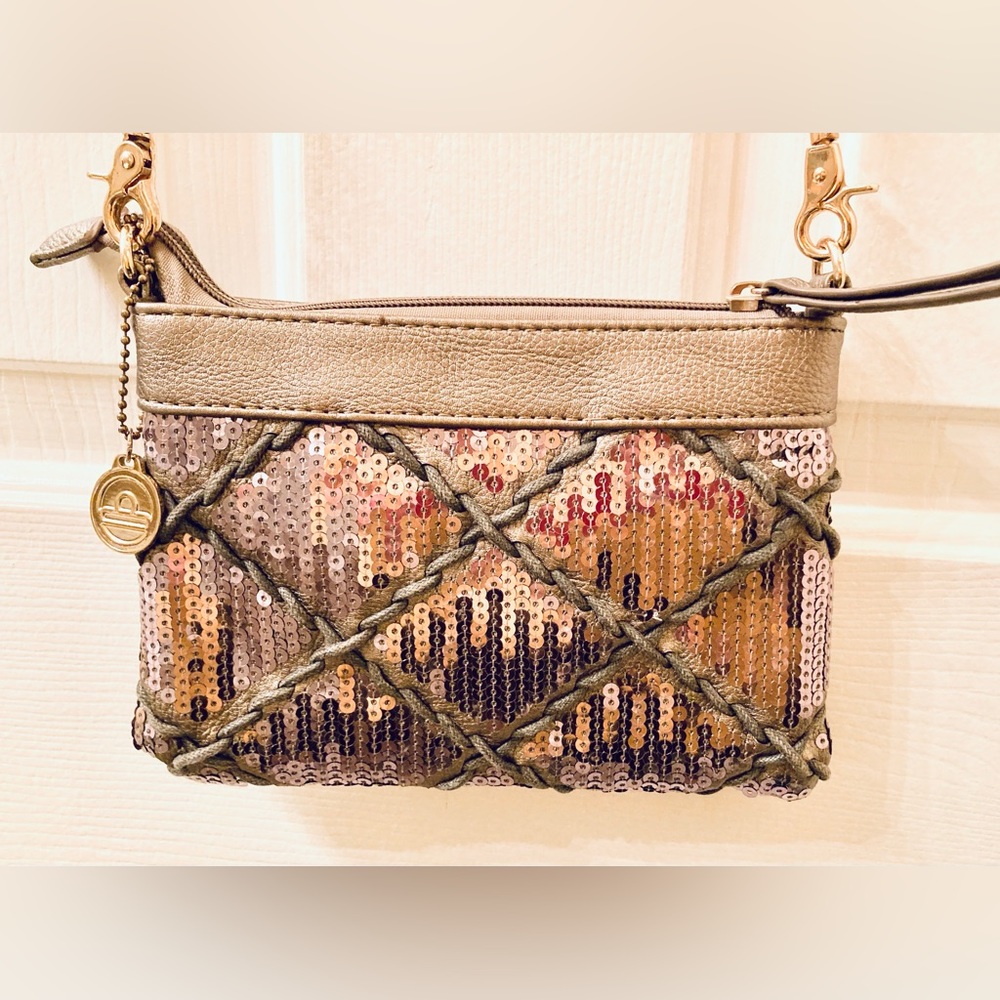 Big Buddha shoulder bag clutch chain strap academia Y2K sequins evening event